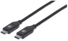Компьютерные разъемы и переходники Manhattan 355247 USB кабель 2 m 2.0 USB C Черный