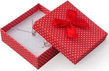 Подарочная упаковка  красная подарочная коробка в горошек и бантик KK-4 / A7