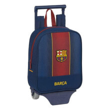 Детские школьные рюкзаки и ранцы для мальчиков школьный рюкзак с колесиками для мальчиков 805 F.C. Barcelona бордово-синий цвет