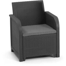 Садовые кресла и стулья ALLIBERT by KETER - SanRemo armchair - woven rattan imitation - graphite gray