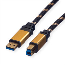 Компьютерные разъемы и переходники rOLINE 11.02.8902 USB кабель 1,8 m 3.2 Gen 1 (3.1 Gen 1) USB A USB B Черный, Золото