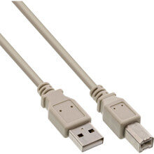 Компьютерные разъемы и переходники inLine 34518L USB кабель 1,8 m USB A USB B Бежевый