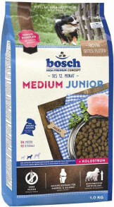 Сухие корма для собак Сухой корм для собак Bosch, Tiernahrung Junior, для щенков средних пород, 1 кг