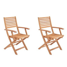 Садовые кресла и стулья Набор из 2 складных садовых стульев из эвкалипта FSC - 57,5x56x90см