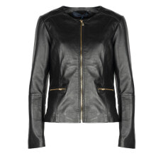 Женские кожаные куртки Женская кожаная куртка черная Trussardi Jeans Kurtka Leather Biker - (IT)40