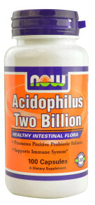 Пребиотики и пробиотики nOW Foods Acidophilus Two Billion Пробиотик ацидофилус для положительного баланса пробиотиков и поддержки иммунитета 2 млрд КОЕ 100 капсул