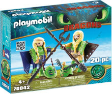 Детские игровые наборы и фигурки из дерева Набор с элементами конструктора Playmobil Dragons 70042 Забияка и Задирака в летном костюме
