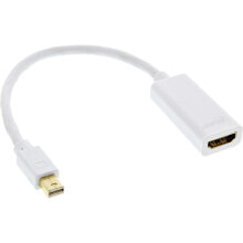 Компьютерные разъемы и переходники InLine 17193E видео кабель адаптер 0,15 m Mini DisplayPort HDMI Белый