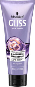 Маски и сыворотки для волос Schwarzkopf Gliss Blonde Perfector Regenerating Mask Оттеночная маска с фиолетовыми пигментами для светлых волос 200 мл