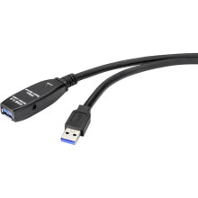 Компьютерные разъемы и переходники Renkforce USB-Kabel USB 3.2 Gen1 3.0 3.1 USB-A Stecker Buchse 15.00 m - Cable - Digital