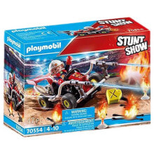 Детские игровые наборы и фигурки из дерева набор с элементами конструктора Playmobil Stuntshow 70554 Трюковое шоу Картинг с огнем