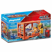 Детские игровые наборы и фигурки из дерева Конструктор Playmobil Производство контейнеров 70774