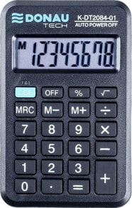 Калькуляторы Kalkulator Donau Kalkulator kieszonkowy DONAU TECH, 8-cyfr. wyświetlacz, wym. 97x60x11 mm, czarny