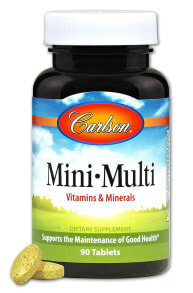 Витаминно-минеральные комплексы Carlson Mini-Multi Vitamins & Minerals Витаминно-минеральный комплекс для иммунной поддержки и здоровья сердца 90 мини таблеток