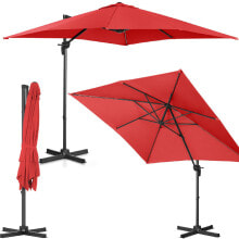 Зонты от солнца Side garden umbrella with square extension arm 250 x 250 cm red