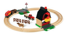 Наборы игрушечных железных дорог, локомотивы и вагоны для мальчиков Железная дорога BRIO с мини-фермой и кормушкой, 33719