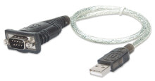 Компьютерные разъемы и переходники Manhattan 205146 кабельный разъем/переходник USB A Serial/COM/RS232/DB9 Серый
