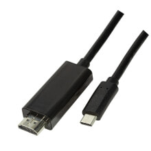 Компьютерные разъемы и переходники logiLink UA0330 кабельный разъем/переходник USB Type C HDMI Черный