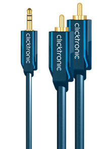 Акустические кабели clickTronic 10m MP3 Adapter аудио кабель 3,5 мм 2 x RCA Синий 70471