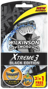 Мужские бритвы и лезвия wilkinson Sword  Xtreme3 Black Edition Одноразовая мужская бритва с вращающейся головкой 4 шт
