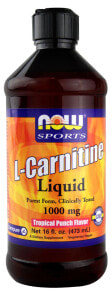 NOW Foods Sports L-Carnitine Liquid Tropical Punch Жидкий L-карнитин, со вкусом тропических фруктов 1000 мг 473 мл
