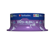 Диски и кассеты Verbatim DVD+R Double Layer 8x Matt Silver 25pk Spindle 8,5 GB DVD+R DL 25 шт 43757