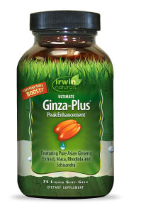 Irwin Naturals Ultimate Ginza-Plus Peak Enhancement Экстракты женьшеня, маки, родиолы и лимонника китайского для тонизирования и бодрости 75 гелевых капсул