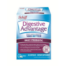 Пребиотики и пробиотики Schiff Digestive Advantage Daily Probiotic Пробиотический, безлактозный, комплекс для пищеварительной и иммунной поддержки 30 капсул