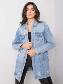 Женские джинсовые куртки Женская удлиненная голубая джинсовая куртка Factory Price