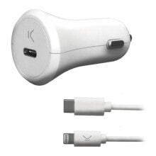 Автомобильные зарядные устройства и адаптеры для мобильных телефонов автомобильное зарядное устройство с USB KSIX MFI 18W Белый