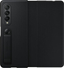 Чехлы для смартфонов samsung Samsung Кожаный откидной чехол для Galaxy Z Fold 3 черный