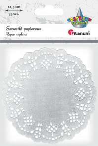 Кухонные бумажные салфетки и платочки Titanum Serwetki papierowe okrągłe 11,5cm srebrne 35szt.