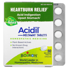 Витамины и БАДы для пищеварительной системы Boiron, Acidil, Acid Indigestion, Unflavored, 60 Meltaway Tablets
