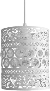 Каскадные люстры MiniSun Decorated Metal Lampshade with Clear Acrylic Crystals in Shabby Chic Cream - Shabby Chic Lampshade - Country Style Lampshade - Crystal Lampshade Cream/Clear (Metal/Acrylic, 18.5cm)