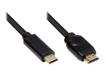 Компьютерные разъемы и переходники Alcasa GC-M0103 видео кабель адаптер 5 m USB Type-C HDMI Тип A (Стандарт) Черный