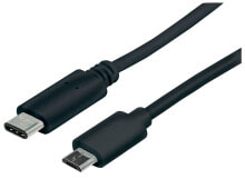 Компьютерные разъемы и переходники manhattan 1m, USB 2.0 Micro-B/USB C USB кабель Micro-USB B Черный 353311