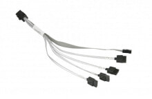 Кабели и провода для строительства supermicro SFF-8643/4xSATA Черный, Серый CBL-SAST-0664