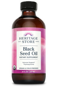 Рыбий жир и Омега 3, 6, 9 Heritage Store Organic Black Seed Oil Органическое масло черного тмина 237 мл