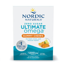Рыбий жир и Омега 3, 6, 9 Nordic Naturals Ultimate Omega Омега-3 из рыбьего жира для здоровья сердца, глаз, мозга и суставов 600 мг 54 мармеладок с апельсиновым вкусом