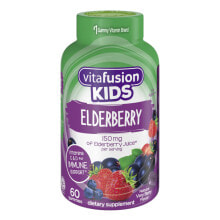 Vitafusion Kids Elderberry Very Berry Растительный экстракт ягод бузины 60 жевательных таблеток