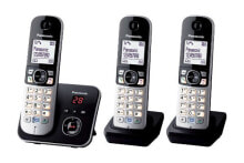 Радиотелефоны panasonic KX-TG6823GB телефонный аппарат DECT телефон Черный, Серебристый Идентификация абонента (Caller ID)