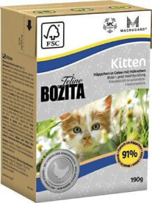 Влажный корм для кошек Bozita, для котят, кусочки с курицей в желе, 190 г