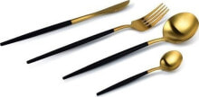 Столовые приборы Cookini Unique Cutlery Set for 4 People Black and Gold 16 el Cookini
