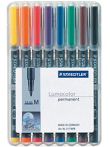 Письменные ручки Staedtler 317 WP8 перманентная маркер Черный, Синий, Коричневый, Зеленый, Оранжевый, Красный, Фиолетовый, Желтый 8 шт