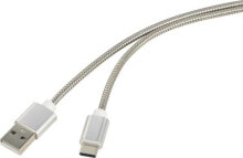 Компьютерные разъемы и переходники renkforce RF-4888671 USB кабель 1 m 2.0 USB A USB C Нержавеющая сталь
