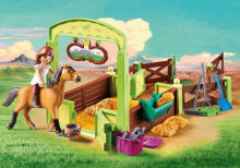 Детские игровые наборы и фигурки из дерева Набор с элементами конструктора Playmobil Spirit Riding Free 9478 Загон для лошадей