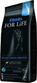 Сухие корма для собак Сухой корм для собак Fitmin, For Life Adult Large, для взрослых крупных пород, 15 кг