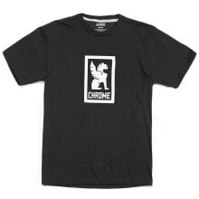 Мужские футболки Мужская спортивная футболка серая с логотипом CHROME Vertical Border Logo Short Sleeve T-Shirt