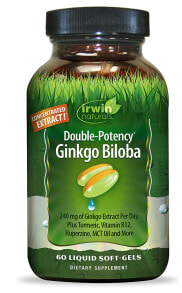 Irwin Naturals Double-Potency Ginkgo Biloba Концентрированный экстракт гинкго билоба с витаминами 60 капсул