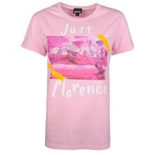 Футболки Женская футболка розовая с принтом на груди Just Cavalli T-shirt